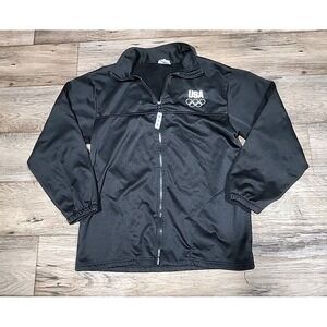 Team USA Olympics Full Zip Jacket Men's Size Large Black Long Sleeve